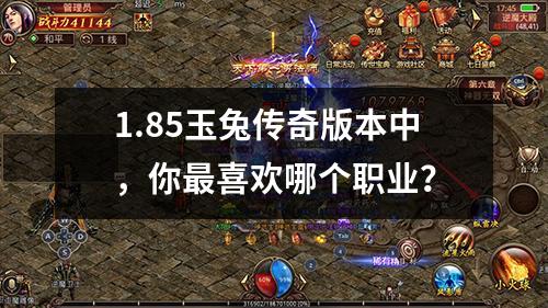 1.85玉兔传奇版本中，你最喜欢哪个职业？