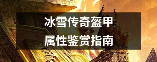 冰雪传奇盔甲属性鉴赏指南